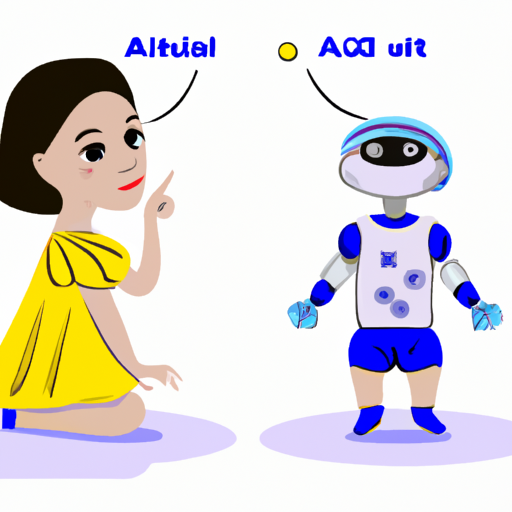 a cartoon of a girl and a robot