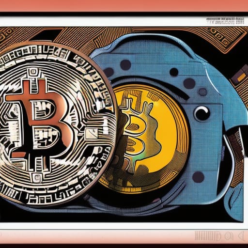 a bitcoin and a helmet